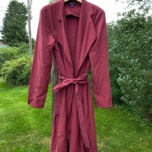 American Apparel Burgundy Oversized Light Weight Trench Coat Size US M/L